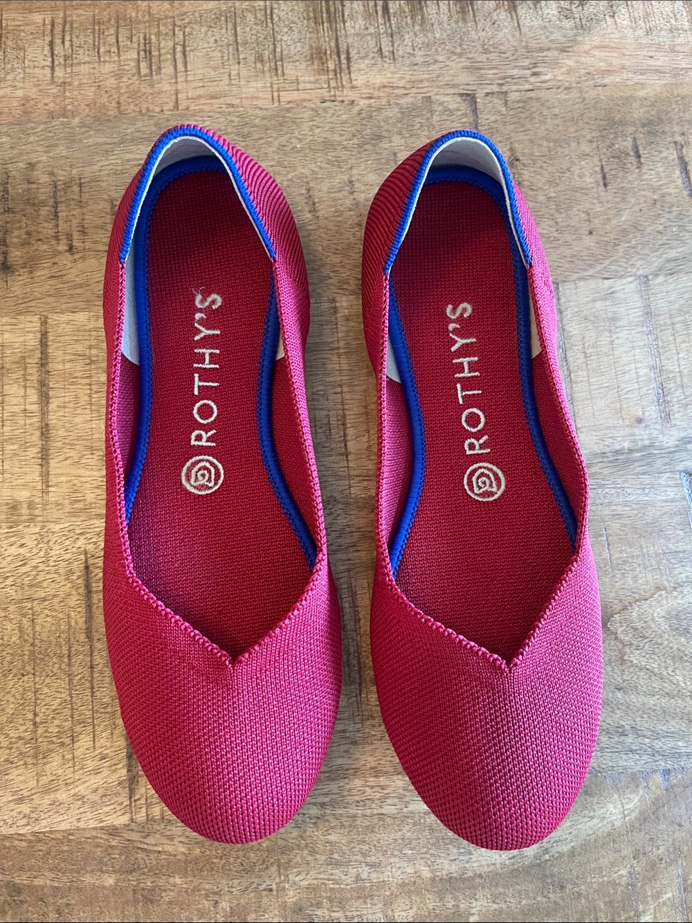 Rothy’s The Flat scooter red flats size 8 Knit